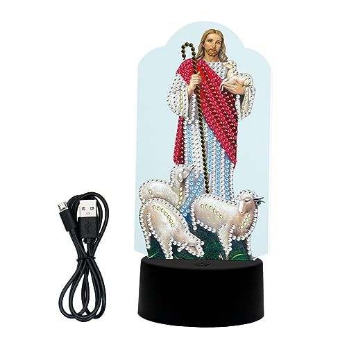 OSALADI Schicke Lampe Im Religiösen Stil 7-farbiges Usb-nachtlicht mit Religiösem Thema für Die Inneneinrichtung von OSALADI