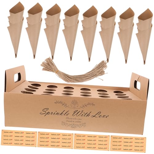 OSALADI 1 Satz Konfetti -Kegelbox -Set Hochzeit Inhaber Zapfen Tablett Strauß Kegelhalter für Party Konfetti- und Halter Party-Confitte- Konfetti- mit Halter Papier von OSALADI