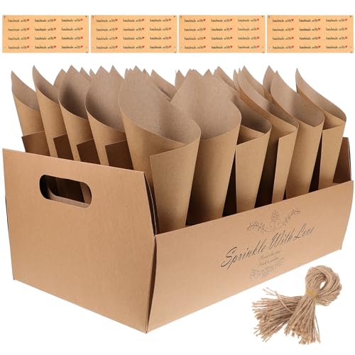 OSALADI 1 Satz Konfetti -kegelbox -Set Party Tablett Hochzeit Strauß Zapfen Inhaber Halter Für Konfettikegel Kegelschale Konfetti- Und Halter Konfetti- Mit Halter Papier von OSALADI