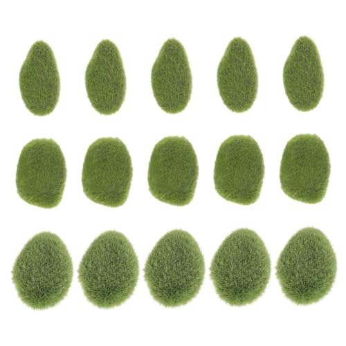 OSALADI 1 Satz Kunstmoossteine Lebensnahe Dekoration Für Garten Bonsai Und Miniaturlandschaften Große Täuschend Echte Moossteine Langlebiges Material Für Gestaltung 15 Stück von OSALADI