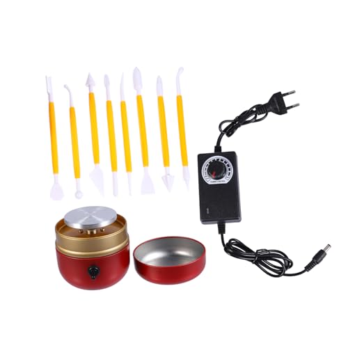 OSALADI 1 Satz Mini Elektrische Töpferscheibe Einstellbare Geschwindigkeit mit Tonwerkzeug für DIY Projekte für Basteln und Töpferbedarf von OSALADI