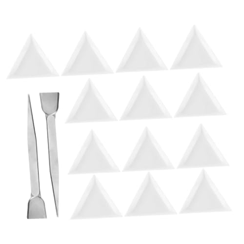 OSALADI 1 Satz Perlensortiertablett Pinzette Zum Basteln Strass-tabletts Schmuckzubehör Perlen Pinzette Perlensortierer Nähpinzette Weiße Plastikschalen Perlenschaufel Edelstahl von OSALADI
