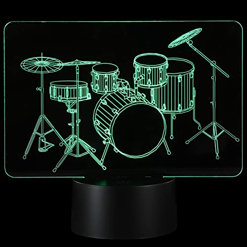 OSALADI 1 Satz Schlagzeug-Nachtlicht Nachtlicht Nachttischlampe LED-Lampe schlafzimmerlampe schlafzimmer lampen raumdeko schreibtischlampe Nachtlampe 3D-Illusionslampe Plastik von OSALADI