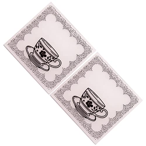 OSALADI 2stücke Prägeschablonen Tassenform Kunststoff DIY Stanzformen Schablone Bastelvorlage Für Album Scrapbooking Papierdekoration Fotorahmen Geschenke von OSALADI