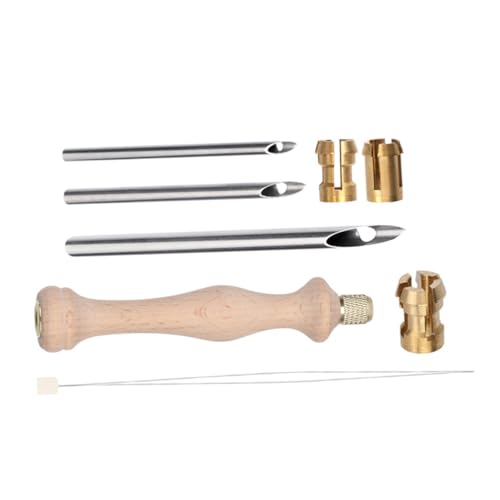 OSALADI 1 Satz und Stickwerkzeugset Holzgriff Stanznadel Punch Needle Werkzeug Heimdekoration Bastelset Handwerkszeug Sticken Stanznadel mit Holzgriff Nadel -Tool nähen Metall von OSALADI