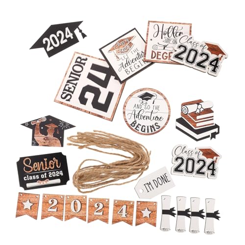 OSALADI 1 Set Home Grad Schilder Dekorationen Party Riser Home Tablett Dekoration Abschlussfeier Oh First Grads Dekore Holz Tablett Dekore Etagen Tablett Ornament Holz Schwarz von OSALADI