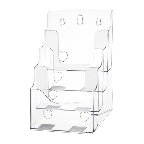 OSALADI 1 Stück Daten-Rack-Box Transparentes Buch Durchsichtiger Zeitschriftenhalter Geschmeidig Tischplatte Katalog Spitze Dreifach Schreibtisch Zeitschriftenständer Staffeleien Plastik von OSALADI