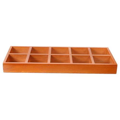 OSALADI 1 Stück Holz Multifunktionale Aufbewahrungsbox mit Fächern Rechteckiger Schreibtisch Organizer für Zuhause Büro und Schule für Stifte Kosmetik und Pflanzen von OSALADI