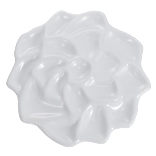 OSALADI 1 Stück Lotus Shaped Imitierendem Keramikmaterial Wellenförmige Mischplatte für Wasserfarben Öl und Acrylfarben für Schüler und Künstler von OSALADI