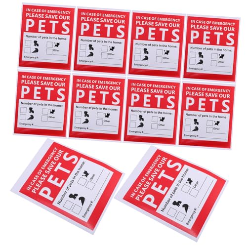 OSALADI 10 Blatt Tierrettungsaufkleber Hundeaufkleber für Notfall-Rettungsaufkleber Haustier finden Hündchen Fensteraufkleber „Notfallalarm“. Pet Finder-Aufkleber Notfallalarmrettung rot OSALADI 10 Blatt Tierrettungsaufkleber Hundeaufkleber für Notfall-Rettungsaufkleber Haustier finden Hündchen Fensteraufkleber „Notfallalarm“. Pet Finder-Aufkleber Notfallalarmrettung rot von OSALADI