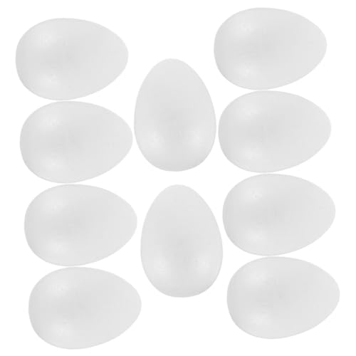 OSALADI 10 Stück Schaumstoff Eier Unbemalte Kunststoffeier für Osterdekoration DIY Handbemalung Fotorequisiten und Partygeschenke von OSALADI