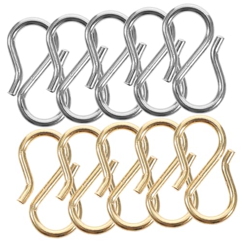 OSALADI 10 Stück Teiliges Edelstahl S Haken Schmuckverschluss für Halsketten Armbänder Leicht Rostfrei Handliche DIY Schmuckverbinder mit Glatter Oberfläche Installieren und Sicher zu von OSALADI