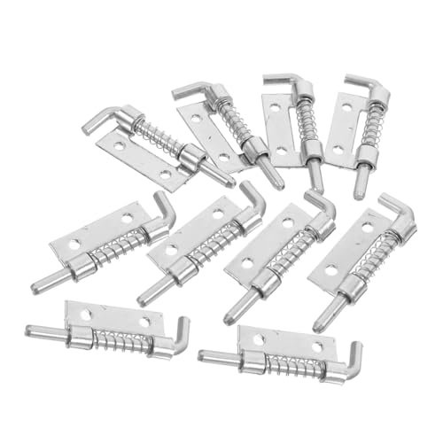 OSALADI 10 Stück Teiliges Federriegel Verzinktem Eisen Federbelasteter Bolzenriegel mit Automatischer Rückstellung Robuste Türriegel für Schränke Garagen und Elektroverteiler Langlebig von OSALADI
