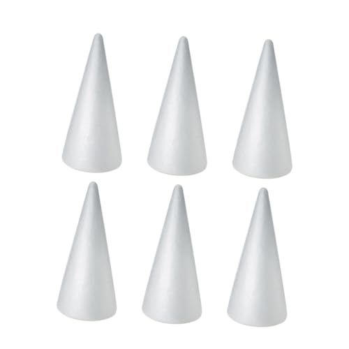 OSALADI 10 Stück Teiliges Weiße DIY Bastelkegel aus Festem Polystyrolschaum Kindgerechte Bastelaccessoires für Weihnachtsdeko Kreative Kinderprojekte und Handarbeiten von OSALADI
