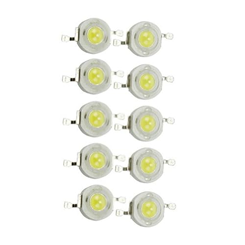 OSALADI 10 Stücke 3W Hochleistungs LED Perlen 45Mil Chip Kaltweiß 6000-6500K für Scheinwerfer Energiesparend Dc 34-36v 350-600Ma von OSALADI