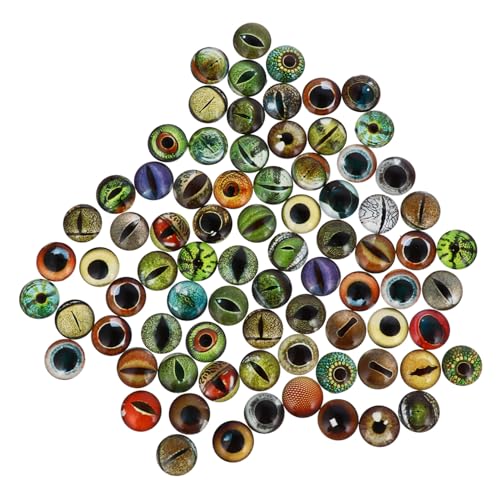 OSALADI 100 Stück DIY Flache Leuchtende Tieraugen Glas Cabochons Flatback Patches für Schmuckherstellung und Bastelarbeiten von OSALADI