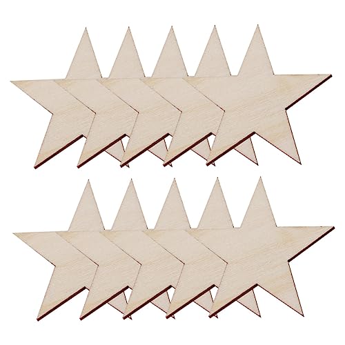 OSALADI 100 Stück DIY Holzscheiben Fünfzackiger Stern Bastelmaterial für Weihnachtsdeko und Kreative Handwerksprojekte Einfache Anwendung zum Bemalen und Gestalten von OSALADI
