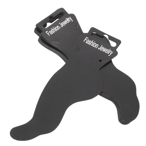 OSALADI 100 Stück Fußförmige Schmuckdisplay Karten für Fußkettchen Schwarze Papieranhänger Schmuckhalter aus Karton für DIY Verpackung Großpackung für Geschäft und Zuhause von OSALADI