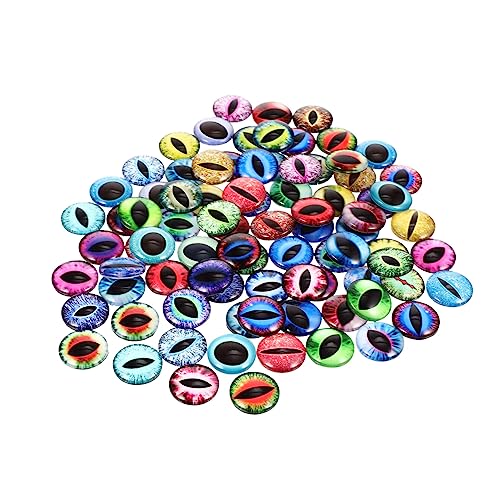 OSALADI 100 Stück Glasaugenzubehör gemischt runden Herstellung Kreis Schüttgut farbig Schmuck handgefertigte Augäpfel aus Glas handgefertigte Designglas gefälschter Augen von OSALADI