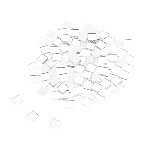 OSALADI 100 Stück Spiegelmosaik Fliesen Quadratisch Selbstklebend Glänzend für DIY Wanddeko Wohnzimmer Schlafzimmer Büro Kunstprojekte Silber von OSALADI