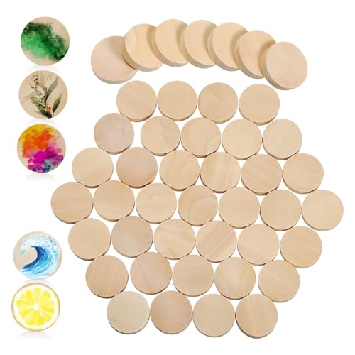 OSALADI 100 Stück Unbehandelte Holzscheiben für DIY Handwerk Runde Holzstücke Naturmaterial für Dekorationen und Bastelprojekte von OSALADI
