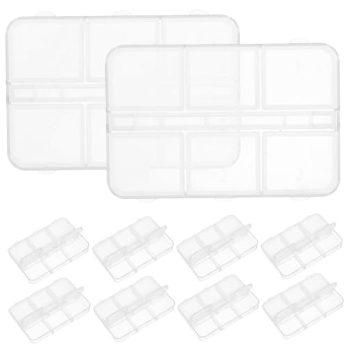 OSALADI 10Stücke Nagel Organizer Kunststoff Aufbewahrungsbox mit Fächern Transparente für Kunstbedarf für Nailart Zubehör Tragbar und Kompakt von OSALADI