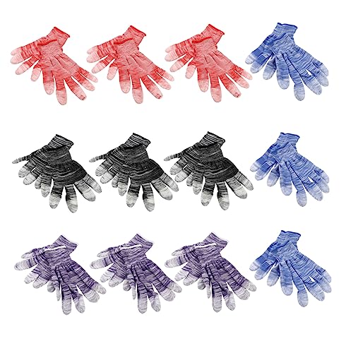 OSALADI 12 Paar Nylon-pu-beschichtete Statische Handschuhe Gartenhandschuhe Kinder-arbeitshandschuhe Rutschfeste Fäustlinge Atmungsaktiv und Zufällige Farbe M von OSALADI