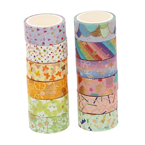 OSALADI 12 Rollen Washi Tape Set Dekoratives Klebeband für Diy Scrapbooking und Tagebuchgestaltung für Kreative Bastelprojekte ohne Rückstände Entfernbar von OSALADI