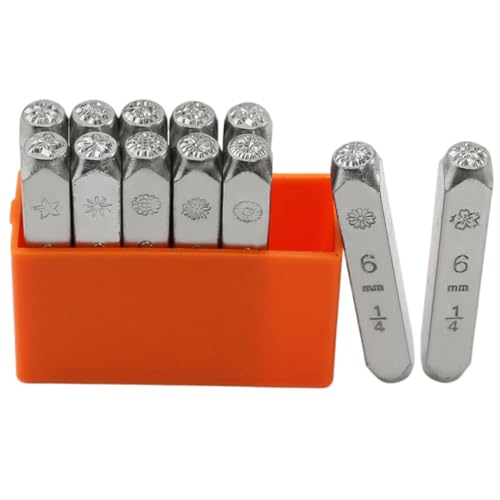 OSALADI 12 Stück Teiliges Blumenmotiv Metallstempel Set DIY Lederstempel Werkzeug für Kunsthandwerk für Kreative Projekte und Lederverzierungen von OSALADI