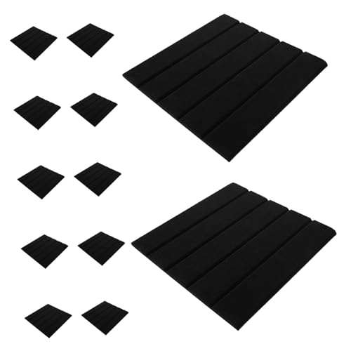 OSALADI 12 Stück Teiliges Selbstklebende Akustikplatten Hochdichte Schalldämmende Wandpaneele mit Vertikalem Streifendesign Schallabsorbierend für Büro Studio Konferenzraum Home Office von OSALADI