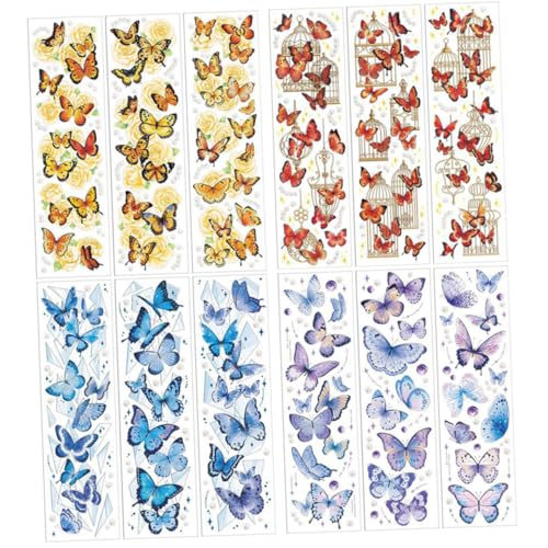 OSALADI 12Blätter Schmetterling Scrapbooking Sticker Dekorative Aufkleber für DIY Tagebuch Kalender und Handwerksprojekte Designs Sticker OSALADI 12Blätter Schmetterling Scrapbooking Sticker Dekorative Aufkleber für DIY Tagebuch Kalender und Handwerksprojekte Designs Sticker von OSALADI