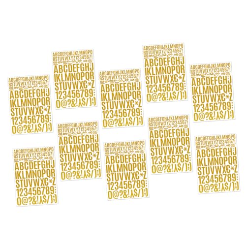 OSALADI 12Blätter Selbstklebende Alphabet Aufkleber Goldene und Wasserdichte DIY Sticker für Briefkästen Autos Scrapbooking und Mehr von OSALADI