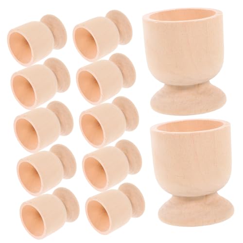 OSALADI 15 Stück Teiliges Ostereier Halter Holz Dekorative Eierbecher für DIY Bastelprojekte Glatte Sichere Holzoberfläche für Zuhause und Feste von OSALADI