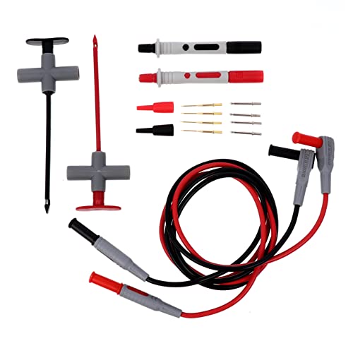 OSALADI 16 Stück Teiliges Multimeter Testleitungs mit PVC Isolierten Prüfspitzen Flexibel Hitze und Kältebeständig Hohe Zugfestigkeit Geeignet für Elektriker und Ausbildung Präzise von OSALADI