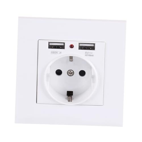 OSALADI 16a Deutsche Typ Usb Steckdose Mit Wandplatte Doppelstecker Feuerfestes Material Modernes Design Weiß Für Zuhause Und Büro OSALADI 16a Deutsche Typ Usb Steckdose Mit Wandplatte Doppelstecker Feuerfestes Material Modernes Design Weiß Für Zuhause Und Büro von OSALADI