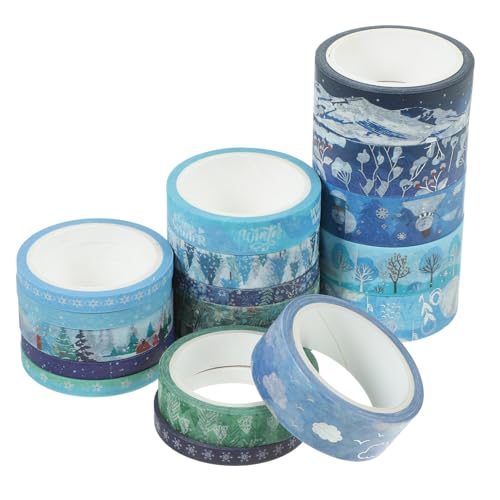 OSALADI 19 Rollen Teiliges Weihnachts Washi Tape Blaues Wald mit Goldprägung Selbstklebend Leicht Abreißbar für Scrapbooking Journaling Geschenkverpackungen und DIY Weihnachtsdeko OSALADI 19 Rollen Teiliges Weihnachts Washi Tape Blaues Wald mit Goldprägung Selbstklebend Leicht Abreißbar für Scrapbooking Journaling Geschenkverpackungen und DIY Weihnachtsdeko von OSALADI