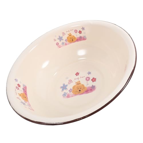 OSALADI 1 Stück Vintage Emaille-schüssel - Sauerteig-rührbecken Emaillierter Behälter Für Die Küche Altmodisches Becken Aus Hochwertigem Material von OSALADI