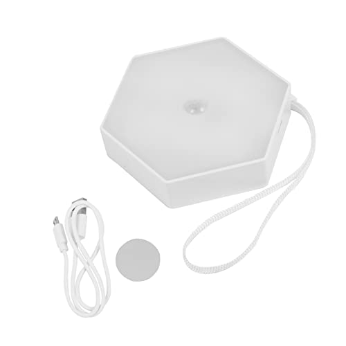 OSALADI 1Stk Induktions-Hexagon-Licht led ligts led-light cadfi LED-Nachtlicht hängende sechseckige Lampe Lampenschmuck Licht wahrnehmen USB sechseckiges Licht Schreibtischlampe Abs Weiß von OSALADI