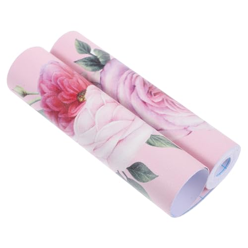 OSALADI 1Stk Tapetenrandaufkleber dekoration schlafzimmer waschbare badezimmerdeko badezimmer dekoration Abwaschbar Tapetenbordüre abziehen und aufkleben Teppiche Taillenaufkleber Rosa von OSALADI