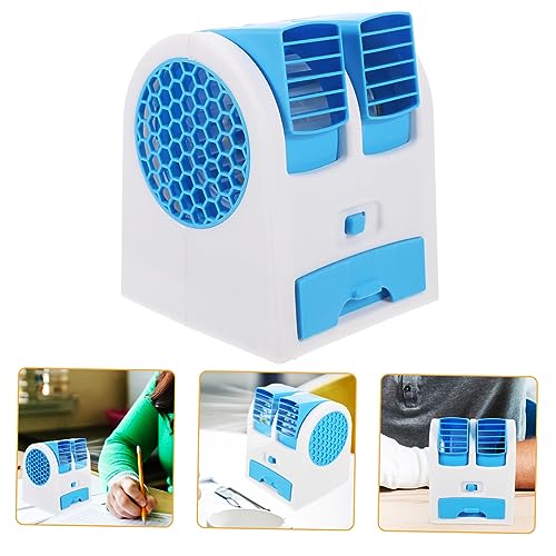 OSALADI 1Stück Mini USB Klimaanlage Tischventilator Tragbarer Luftbefeuchter Mit Doppelseitigem Turbofan Für Zuhause Büro Energieeffizient Blau von OSALADI
