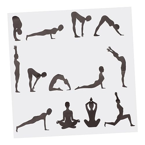 OSALADI 1stk Entfernbare Aufkleber Yoga-aufkleber Entfernbare Wandaufkleber Yoga-silhouette-aufkleber Fitness-wandtattoo Wandtattoos Für Fitnessstudios Wandtattoo Für Yoga Wandgemälde von OSALADI