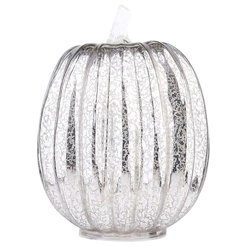 OSALADI 1stk Kürbislaterne Aus Glas Kürbis Aus Glas Kürbisse Aus Glas Led-beleuchtete Glaskürbisse Glas Beleuchtet Kürbis Glaskürbislampe Jack-o-laternenlampe Kürbislicht Scheinen Kamin 3D von OSALADI
