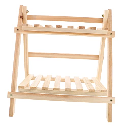 OSALADI 2 Holzregal Bücherregal Schrankorganisatoren und Aufbewahrung Veranstalter doppelt Schreibtischorganisatoren Schreibtisch-Display- Tischablage hölzern Khaki von OSALADI