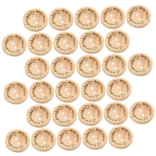 OSALADI 2 Packungen Handgemachte Holzknöpfe mit Liebe Graviert Nähknöpfe für DIY Bastelarbeiten und Kostümdesign von OSALADI