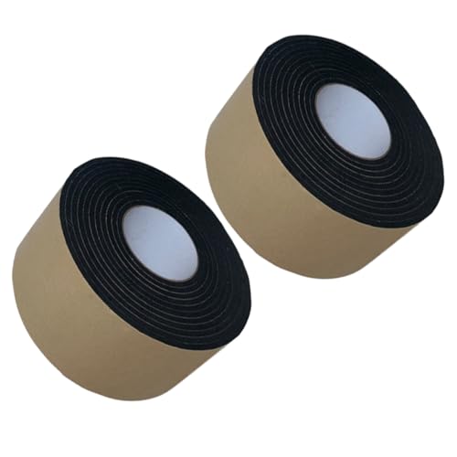 OSALADI 2 Rollen EVA Schaumstoff Dichtungsband Schwarz Stoß Schalldämpfend Hitzebeständig Wetterfest Selbstklebend für Tür Fensterisolierung Schutz vor Kollision und Zugluft von OSALADI