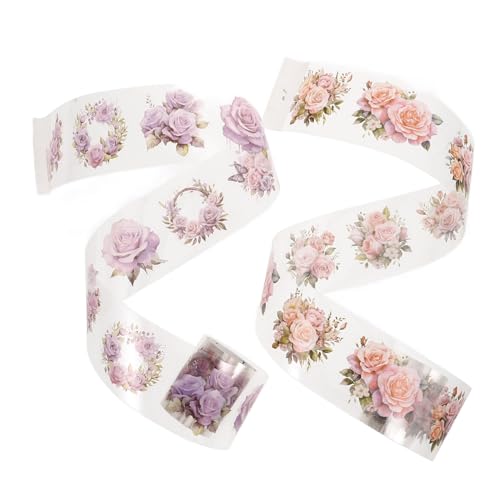 OSALADI 2 Rollen Pet Scrapbooking Tape Selbstklebend Vintage Muster Dekoratives Klebeband für DIY Planner Sticker Journaling Aufkleber Vielseitig Einsetzbar Leicht Abreißbar von OSALADI