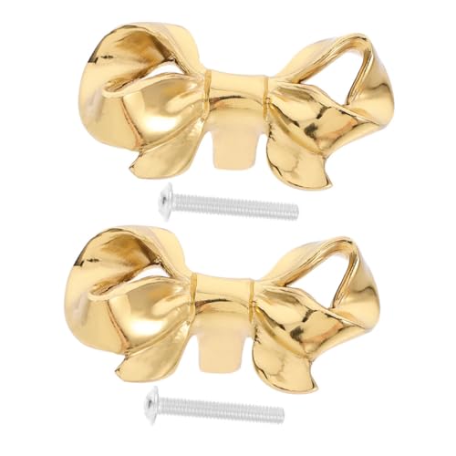 OSALADI 2 Sätze Elegante Bowknot Schubladenknöpfe aus Messing Komfortable Metallgriffe für Schränke Kommoden Kleiderschränke und Küchenschrankzubehör Installieren Vielseitig Einsetzbar von OSALADI