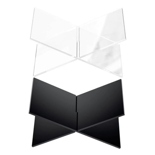 OSALADI 2 Sätze Förmiger Acryl Buchhalter Transparenter und Schwarzer Rezeptbuch Ständer für Küche Bibel Magazinhalter Kompakter Leichter Schreibtisch Buchständer für Studium und Arbeit von OSALADI
