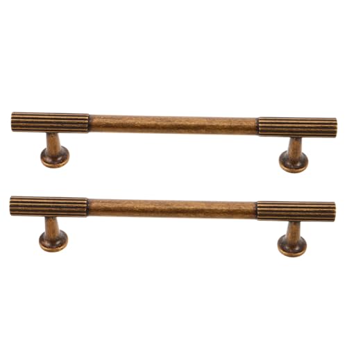 OSALADI 2 Sätze Retro Schrankgriffe aus Zinklegierung Vintage Möbelgriffe in Gelbbronze Robust Ergonomisch Einfach zu Montieren Für Kleiderschränke Badezimmerschränke und Kommoden von OSALADI