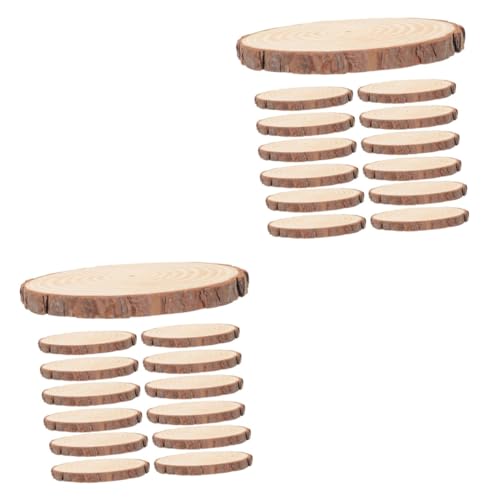 OSALADI 2 Sätze Runde Naturholzscheiben Unbehandelte Holzscheiben Für Diy Handwerk Bastelmaterial Für Dekoration Untersetzer Und Projekte Dicke 20 Stück * 2 von OSALADI
